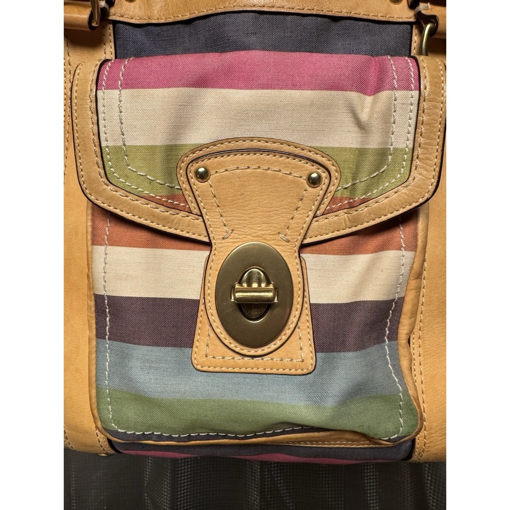 Vintage Y2K COACH Iconic Y2K Legacy Oxford Stripe Slim Pocket Tote 10760 RARE - Picture 2 of 16